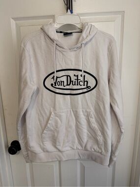 Von Dutch White Hoodie with Black Logo